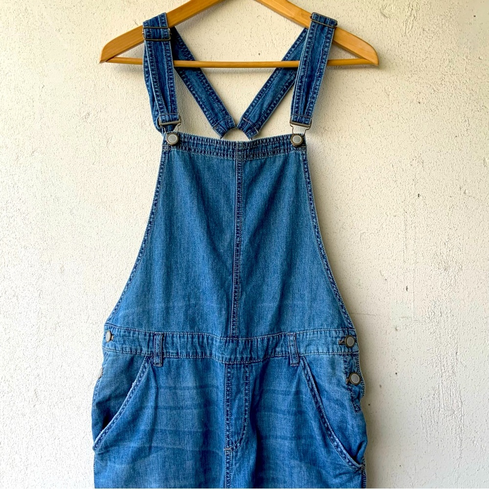 Free People Blue Denim Overalls